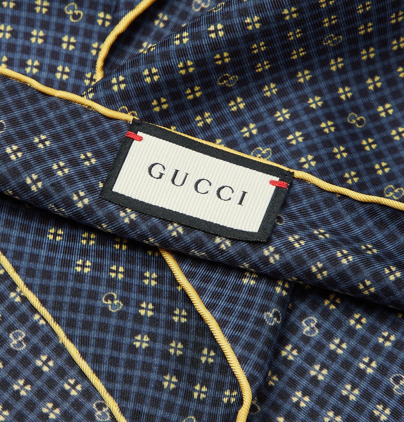 Gucci Printed SilkTwill Pocket Square Blue Gucci