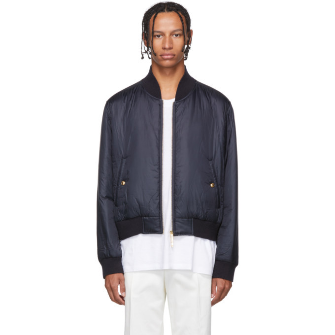 Thom Browne Navy Down Bomber Jacket Thom Browne