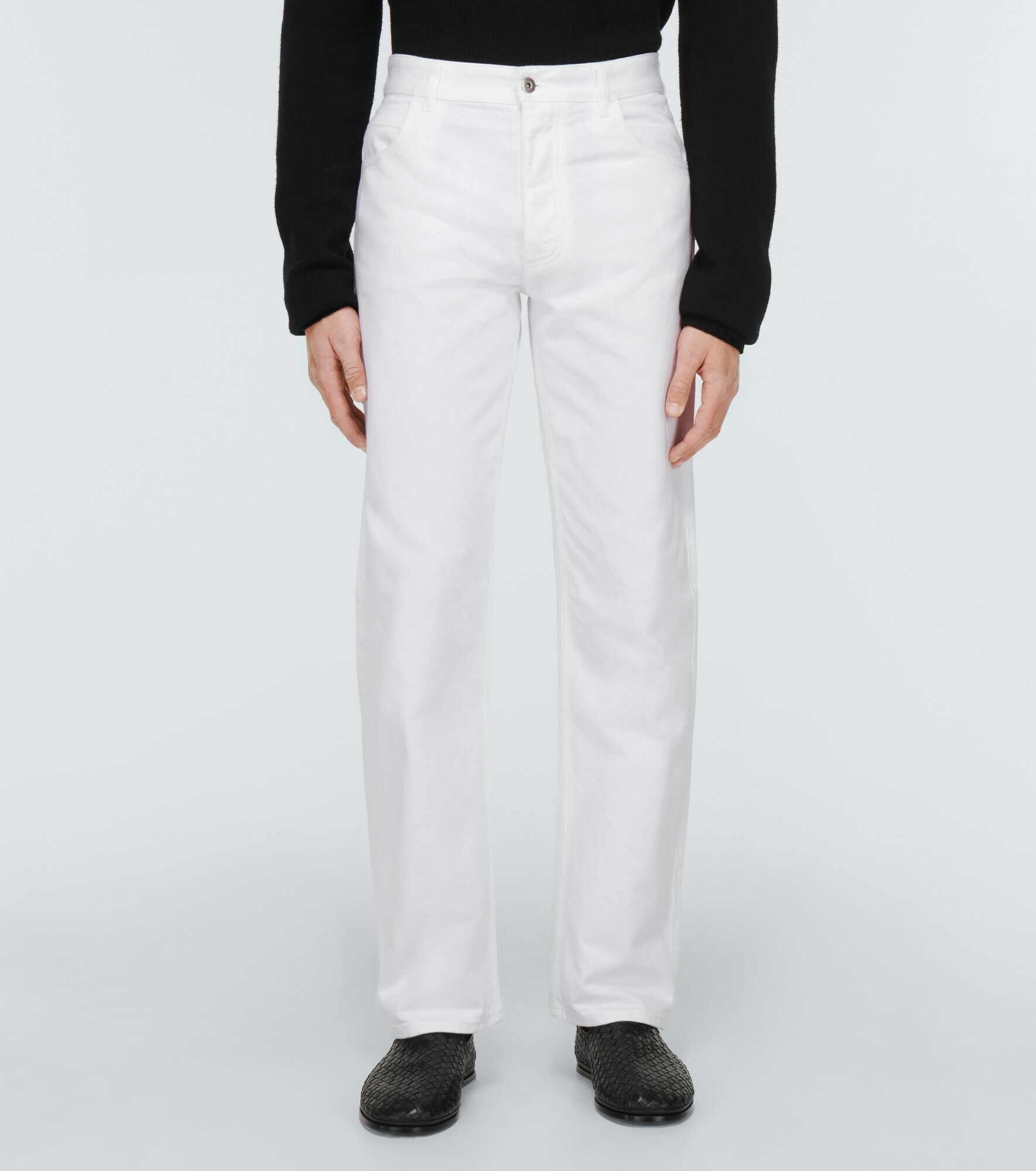 Bottega Veneta White Cotton Casual Pants