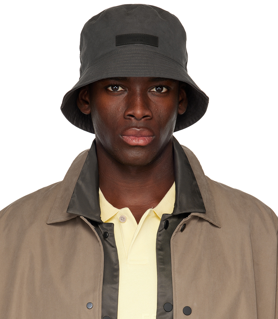 Essentials Gray Twill Bucket Hat Essentials