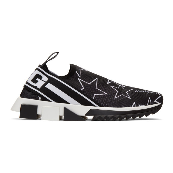 Dolce and Gabbana Black Millennial Star Sorrento Slip-On Sneakers Dolce &  Gabbana