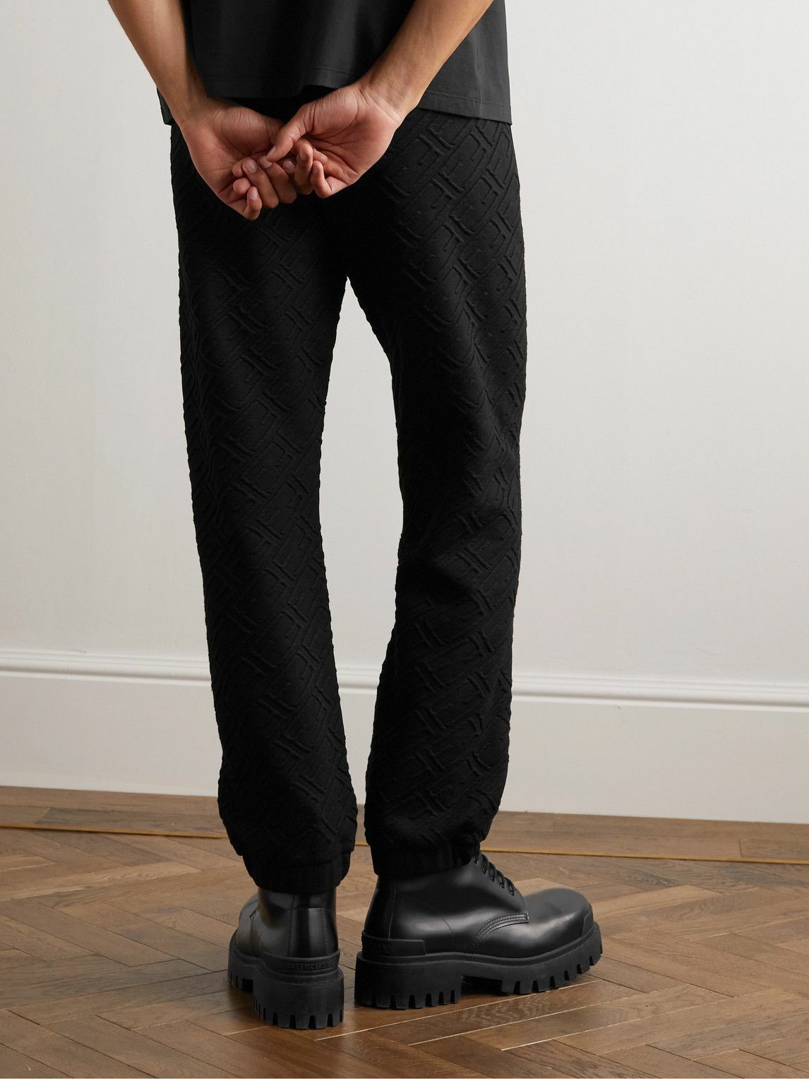 Fendi - Tapered Logo-Embroidered Jersey Sweatpants - Black Fendi