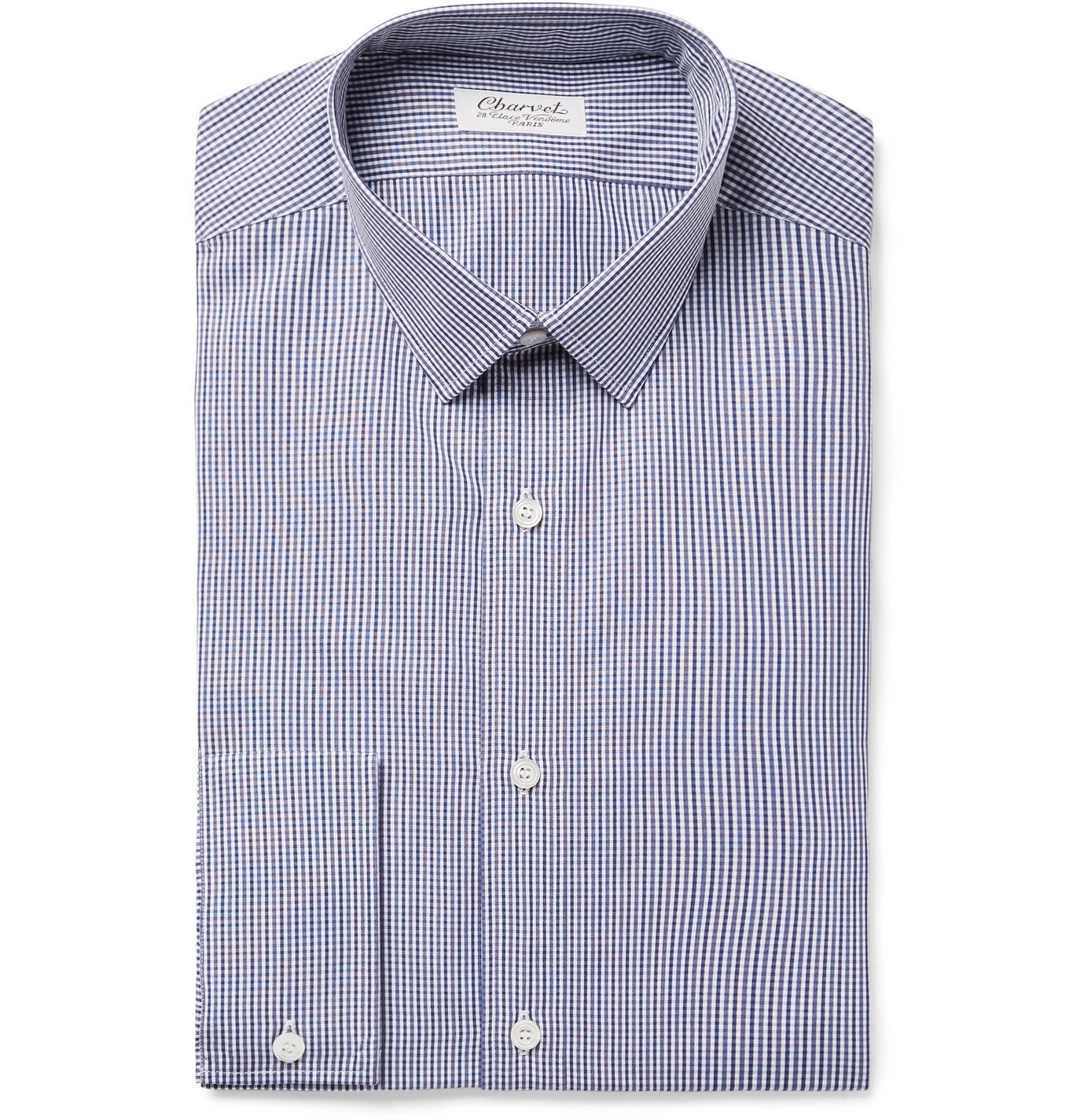 Charvet - Blue Gingham Cotton-Poplin Shirt - Blue Charvet