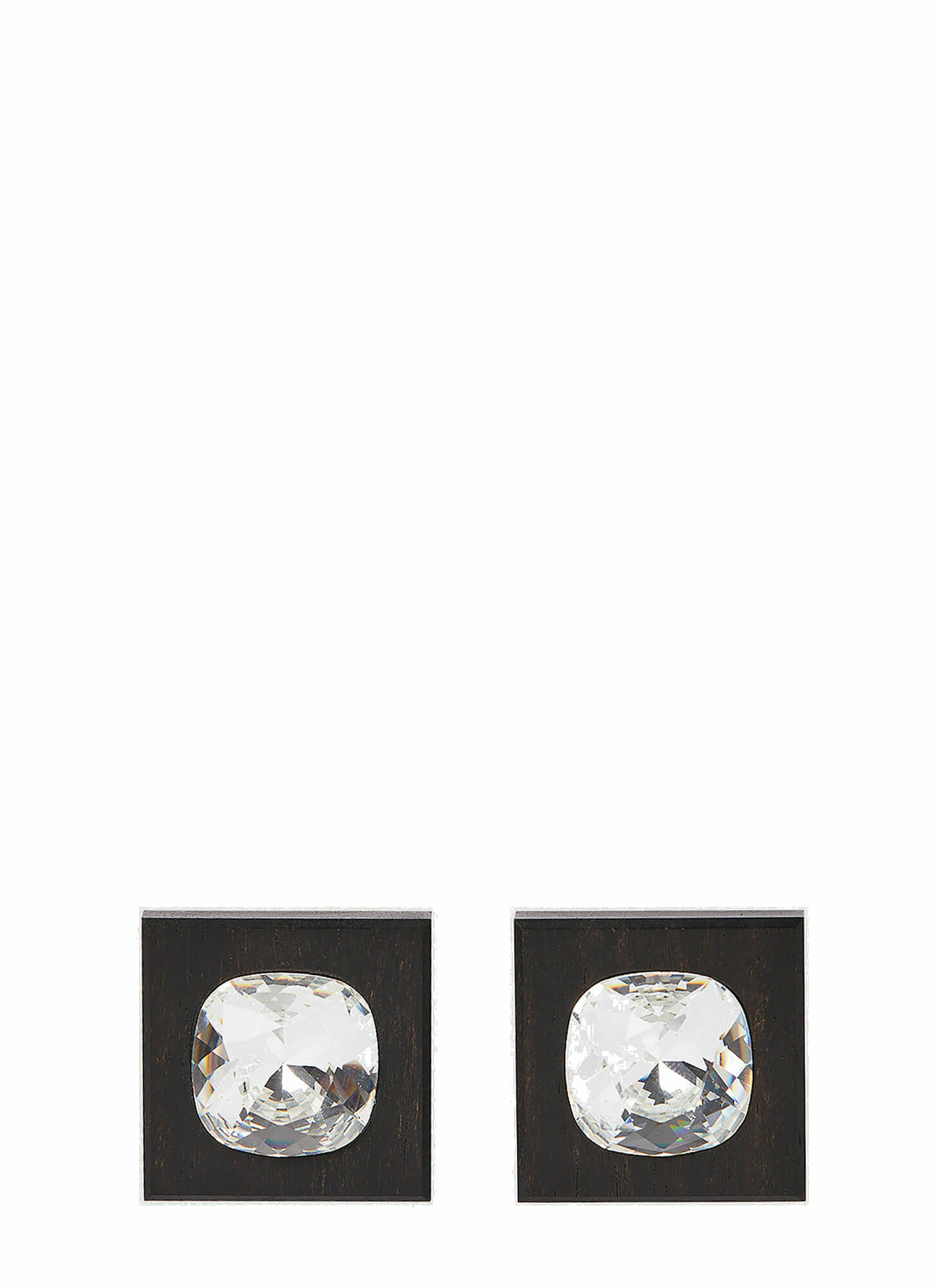 Photo: Mounted Crystal Clip-On Earrings in Black