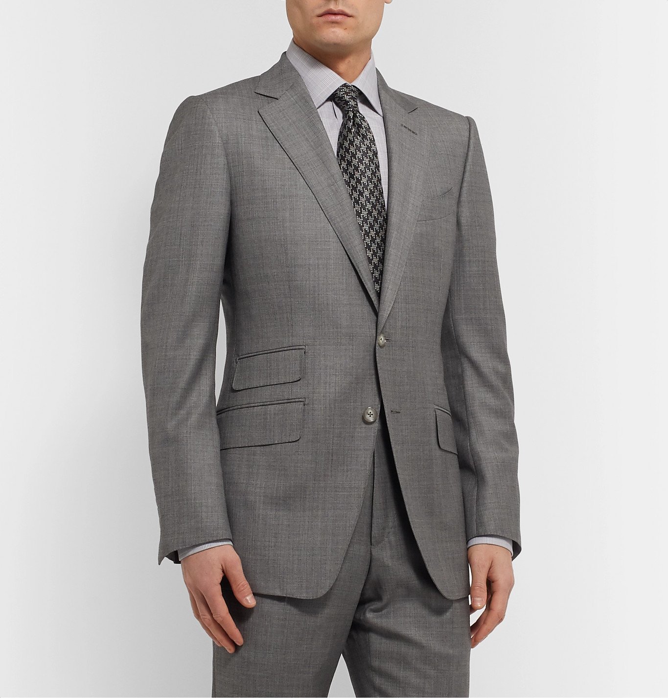 TOM FORD - O'Connor Slim-Fit Super 110s Sharkskin Wool Suit Jacket - Gray  TOM FORD