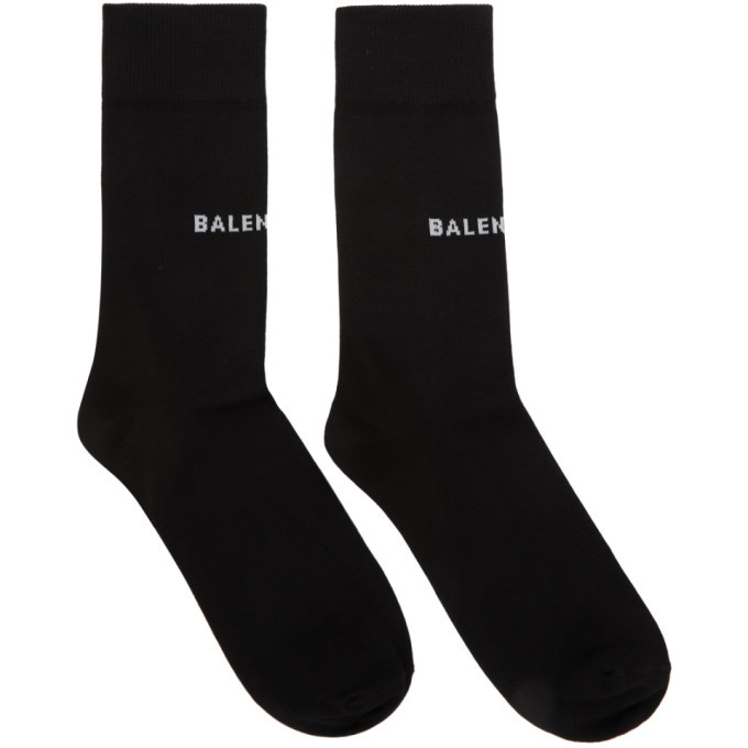 Balenciaga Black Tight Logo Socks Balenciaga