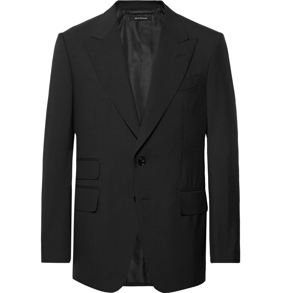 TOM FORD - Black Shelton Slim-Fit Wool Suit Jacket - Black TOM FORD