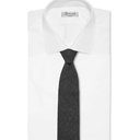 Oliver Spencer - 8cm Kersley Micro-Checked Cotton and Linen-Blend Tie - Black