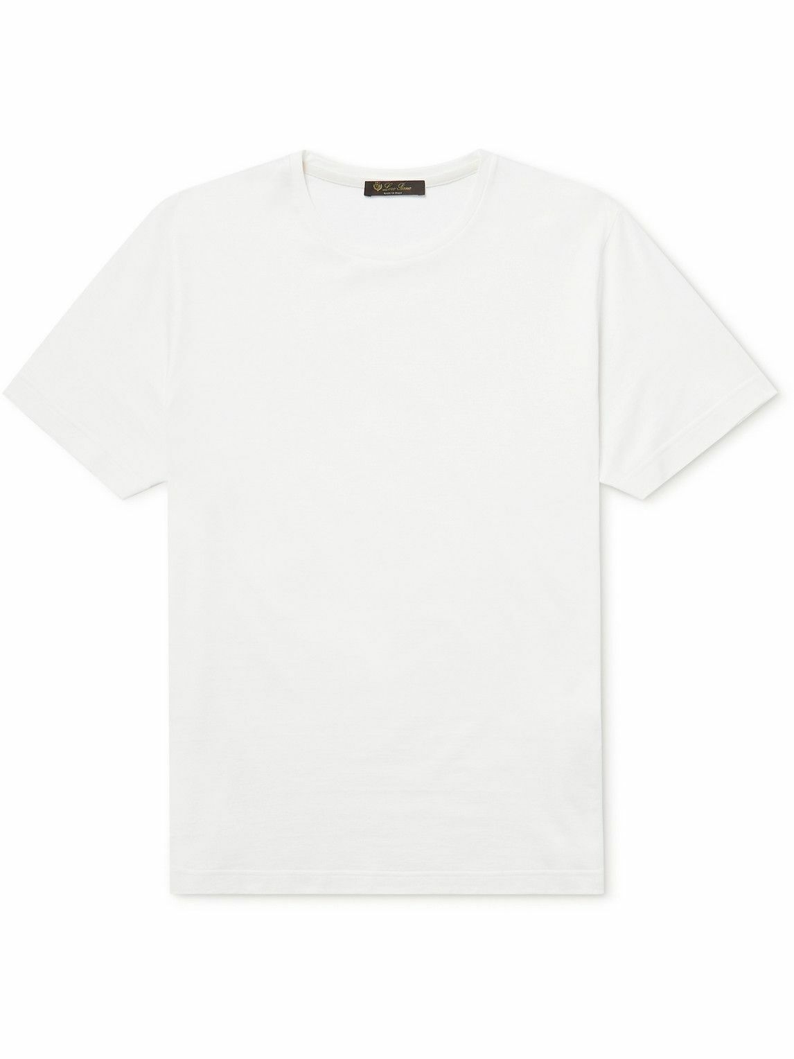 Loro Piana - Silk and Cotton-Blend Jersey T-Shirt - White Loro Piana