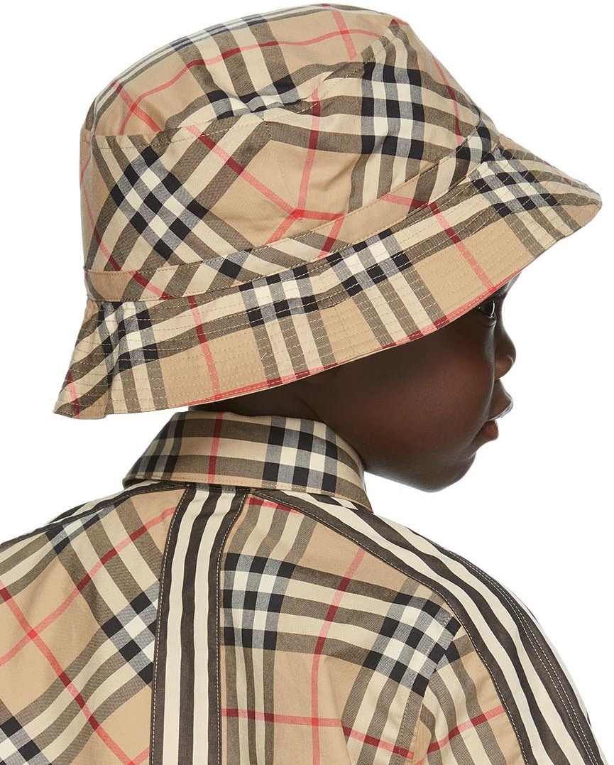 Burberry Kids Beige Vintage Check Bucket Hat Burberry