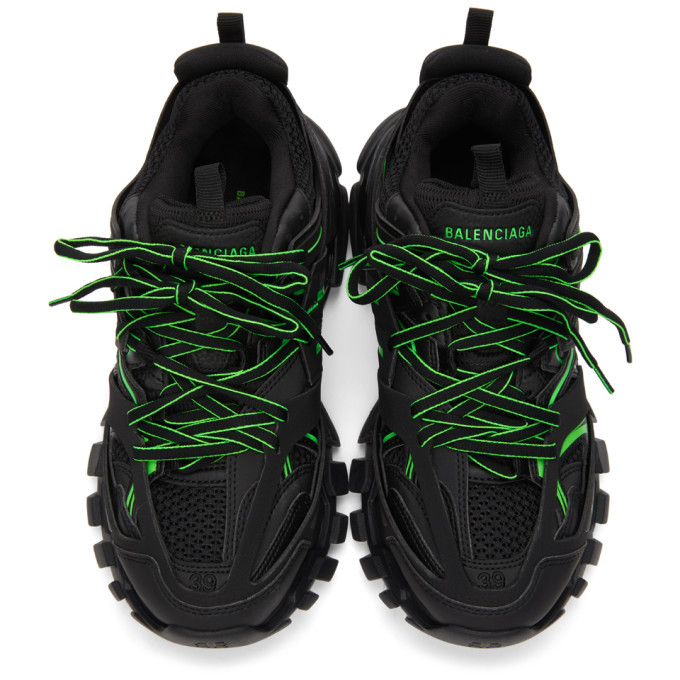 Balenciaga Black and Green Track Sneakers Balenciaga