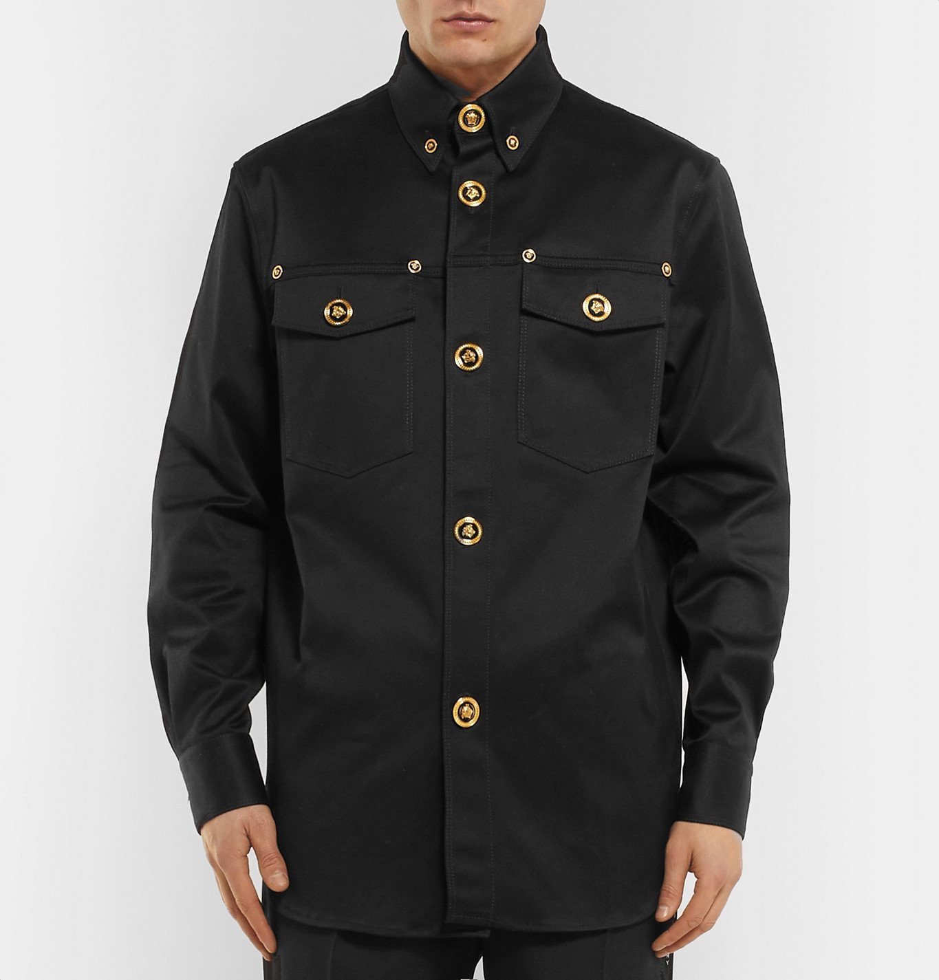 black versace button up