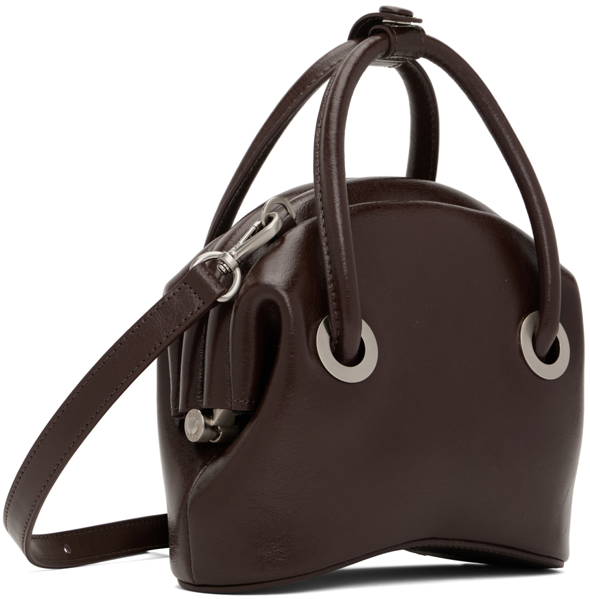 OSOI Brown Mini Circle Top Handle Bag OSOI