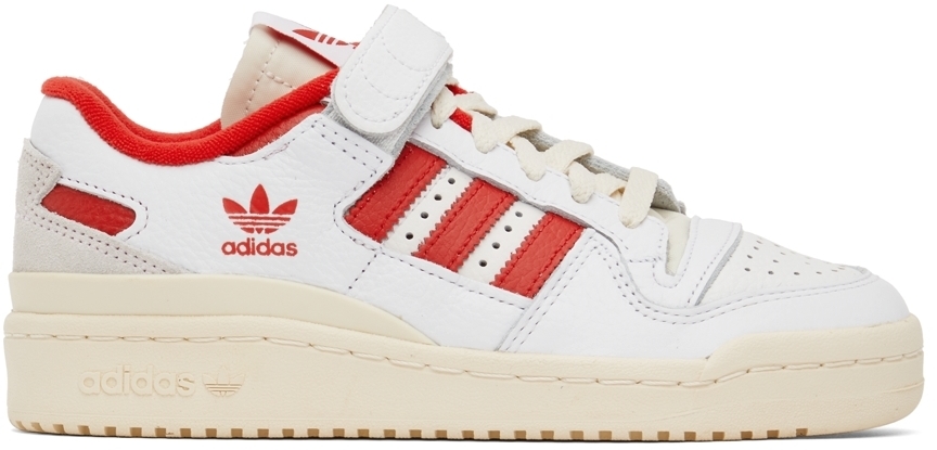 Photo: adidas Originals White & Red Forum 84 Low Sneakers