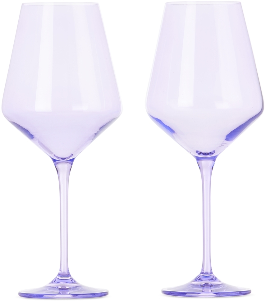 Estelle Colored Glass TwoPack Purple Wine Glasses, 16.5 oz