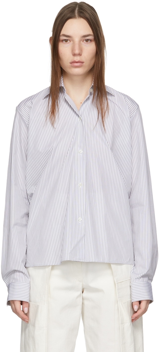 Lemaire White Stripe Tilted Shirt Lemaire