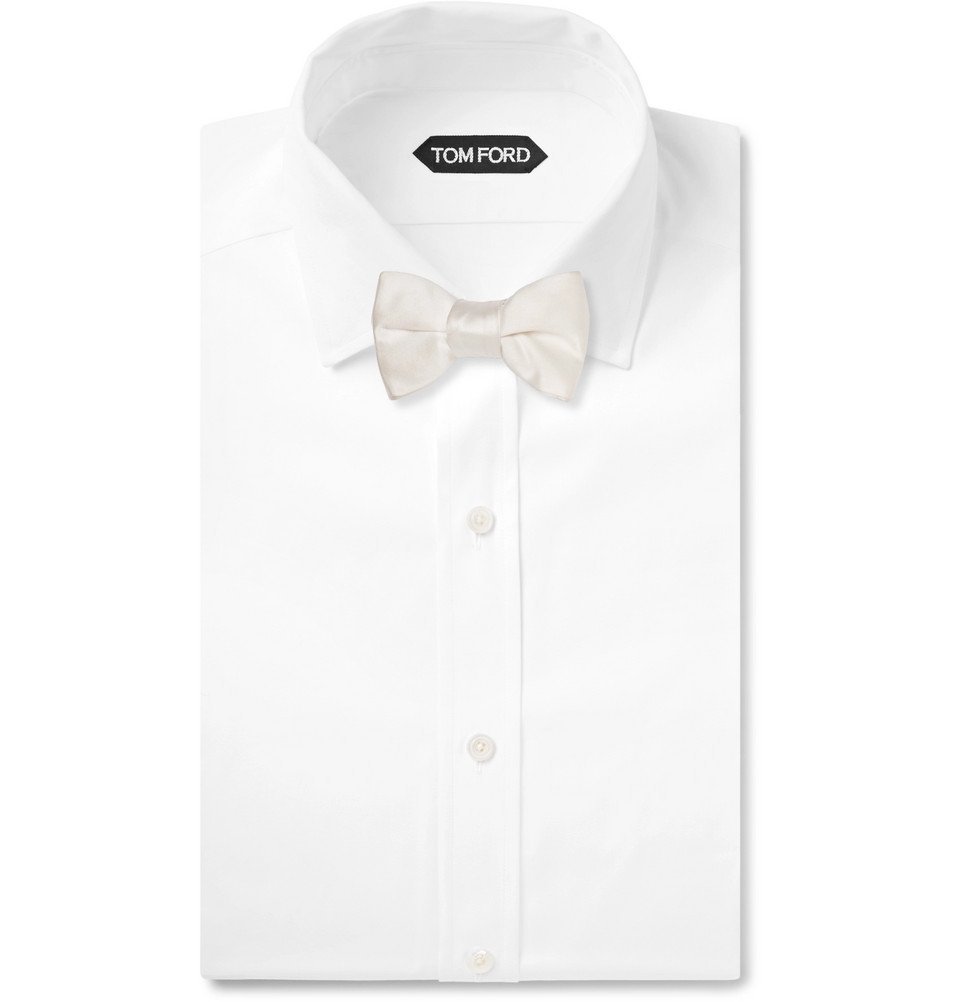 TOM FORD - Pre-Tied Silk-Satin Bow Tie - Ivory TOM FORD