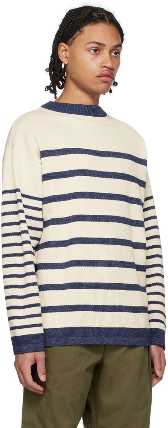 Pilgrim Surf + Supply White Forest Stripe Sweater Pilgrim Surf + Supply