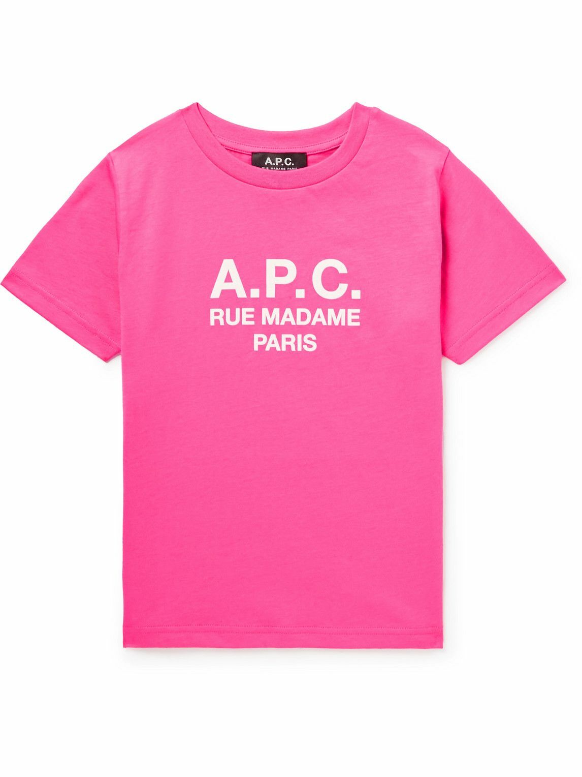A.P.C. Kids Abel LogoPrint CottonJersey TShirt Pink
