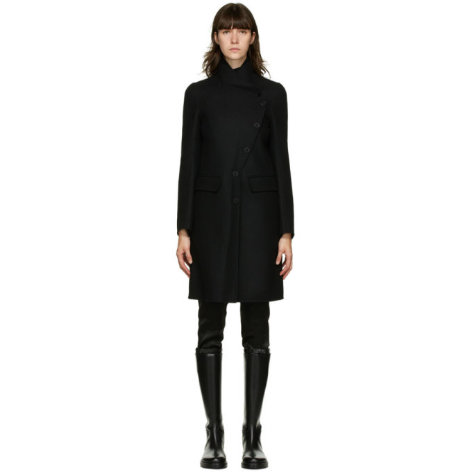 Ann Demeulemeester Black Wool and Cashmere Coat Ann Demeulemeester