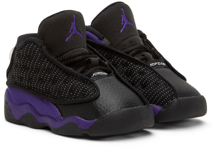 Nike Jordan Baby Black & Purple Jordan 13 Retro Sneakers Nike Jordan Brand