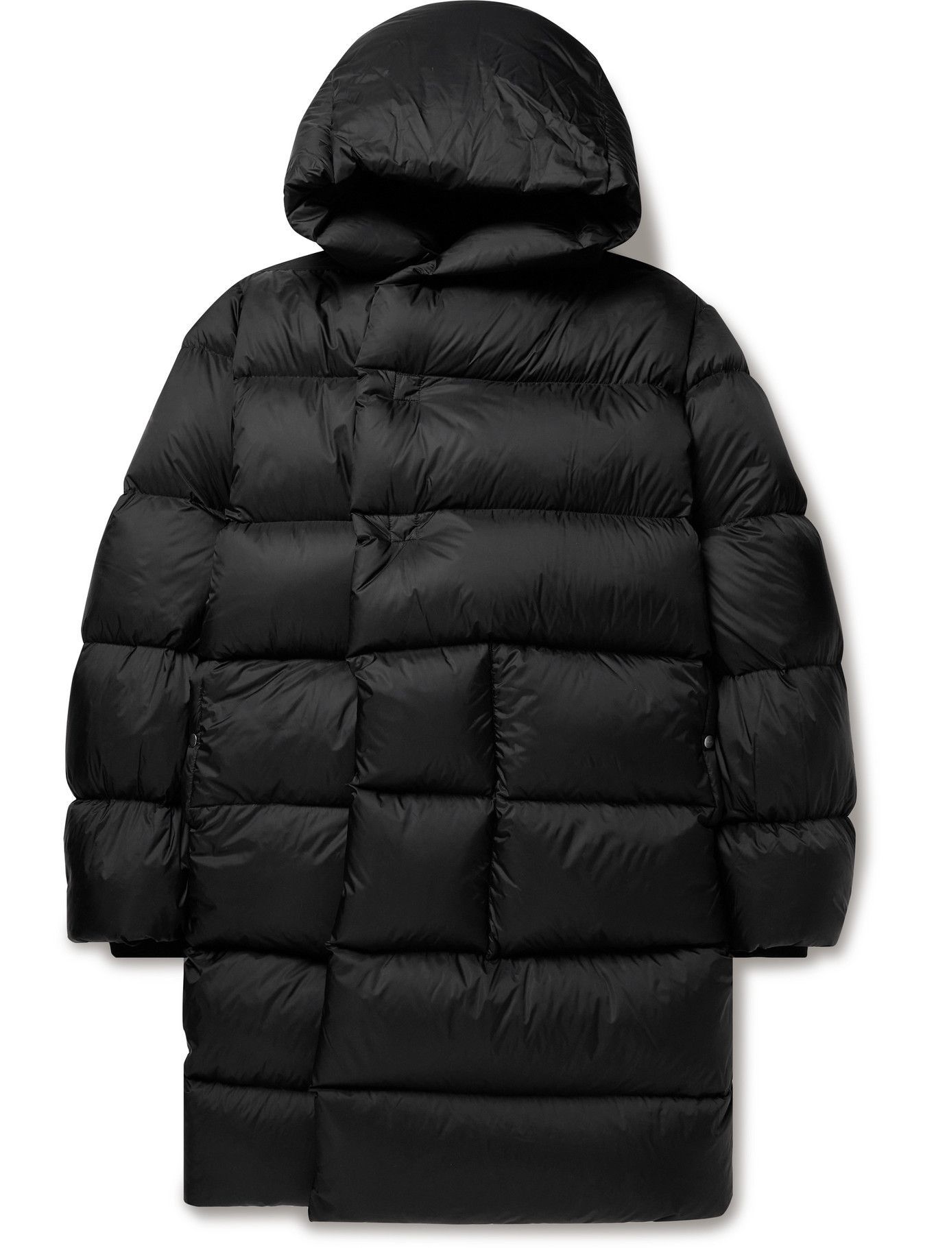 Rick Owens Oversized CanvasTrimmed Quilted Shell Down Coat Black