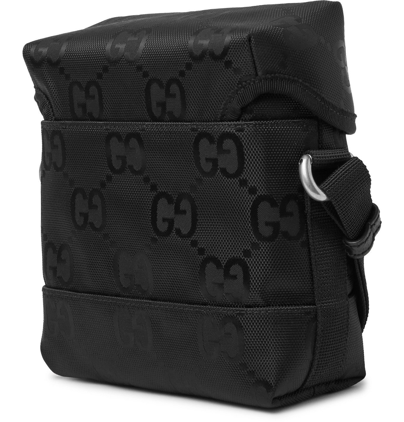 GUCCI LeatherTrimmed Monogrammed ECONYL Messenger Bag Black Gucci