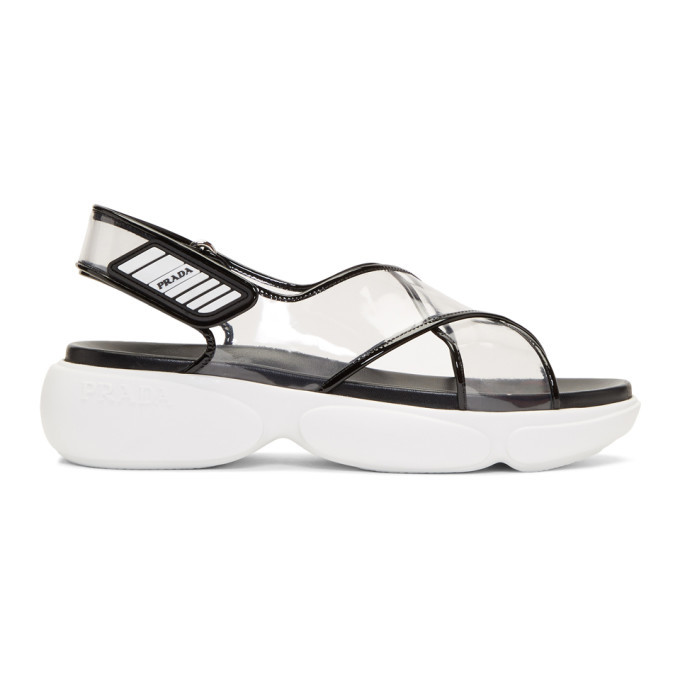 Prada Black Plexi Cloudbust Sandals Prada