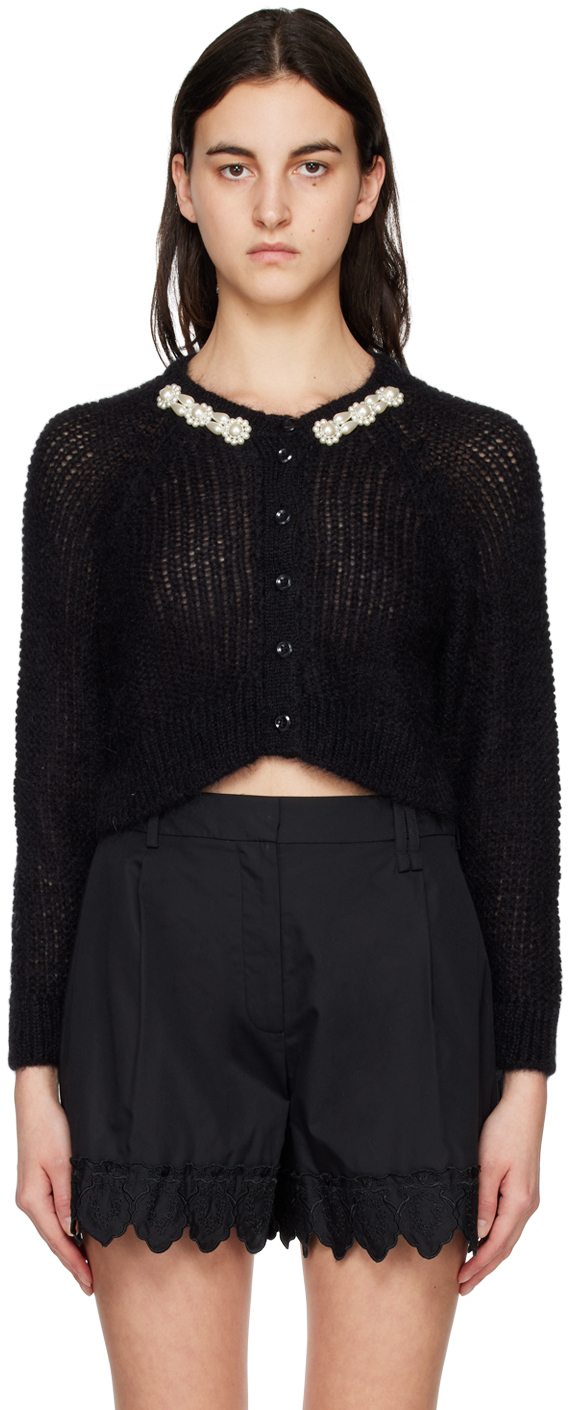 Simone Rocha Black Embellished Cardigan Simone Rocha