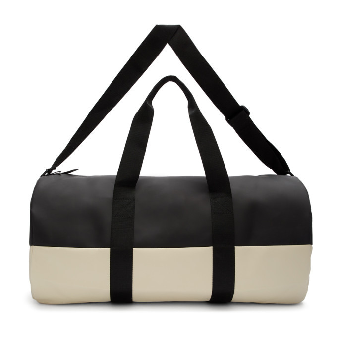 white canvas duffle bag