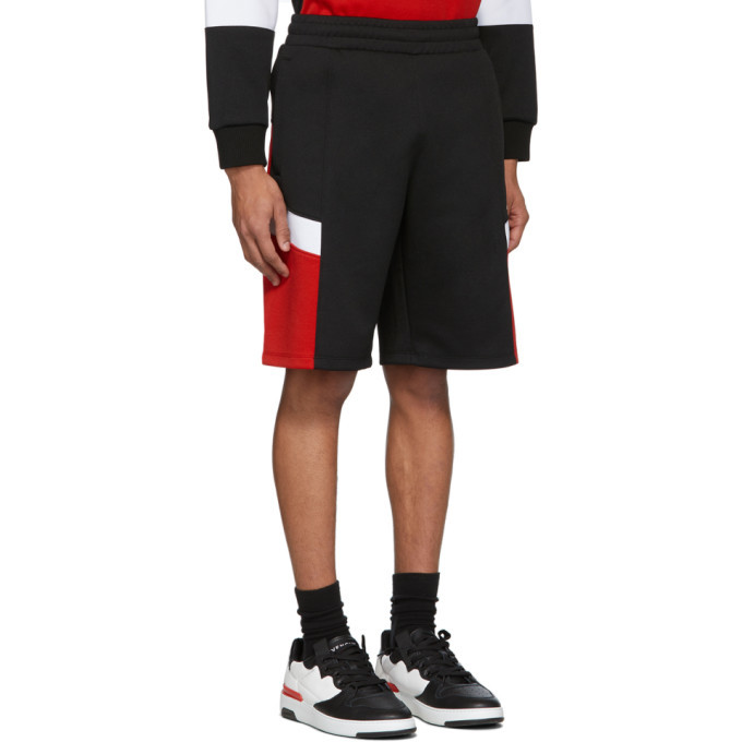 Givenchy Black and Red Logo Sweat Shorts Givenchy