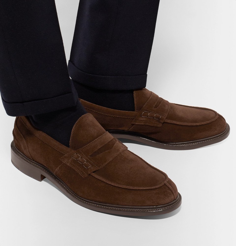 Tricker's - James Suede Penny Loafers - Men - Chocolate Tricker's