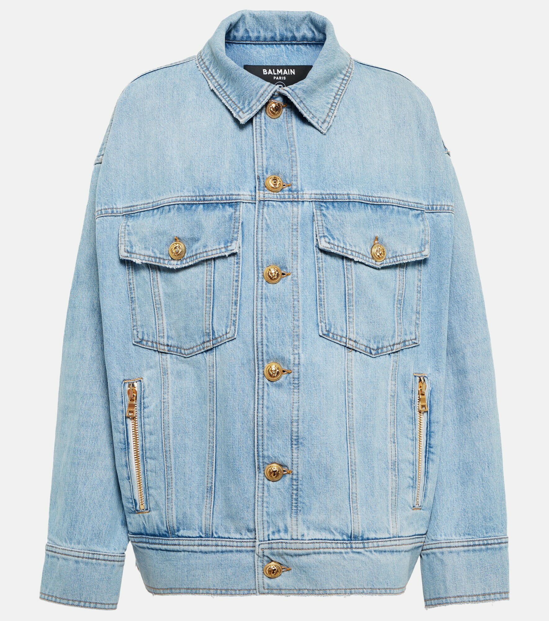 Balmain - Embellished oversized denim jacket Balmain