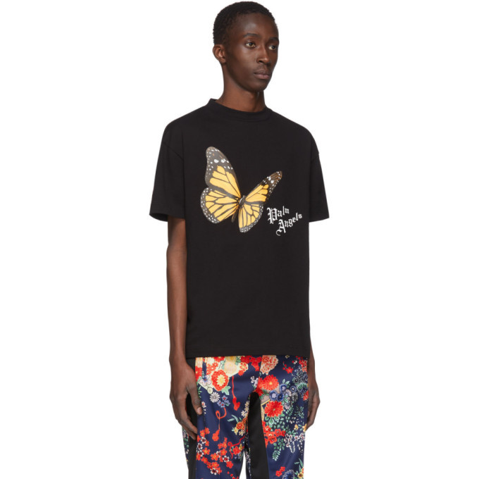 palm angels butterfly t shirt black