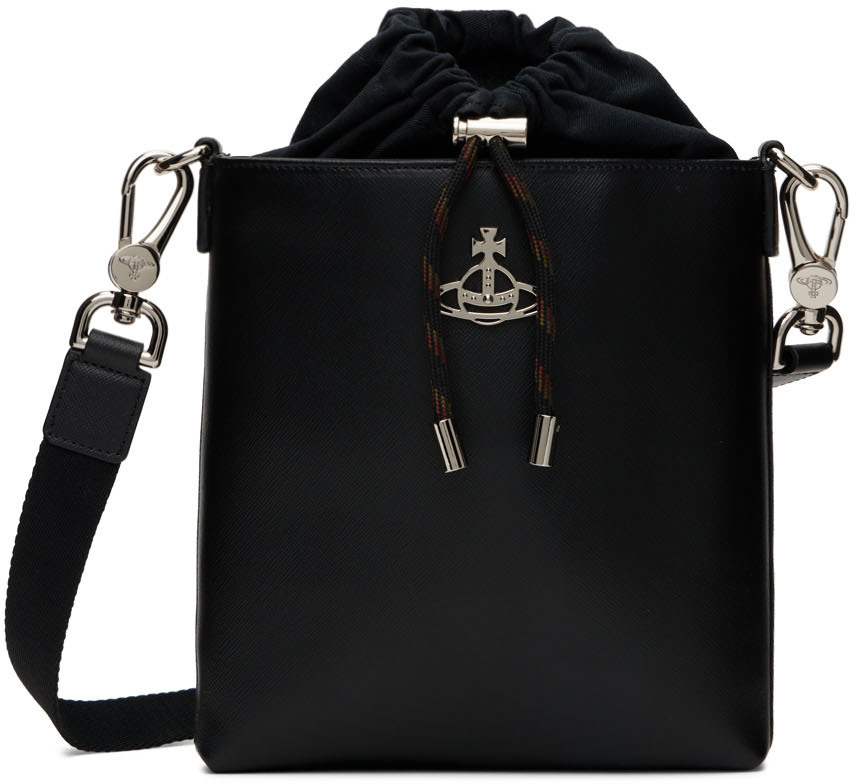Vivienne Westwood Black Kent Drawstring Messenger Bag Vivienne Westwood