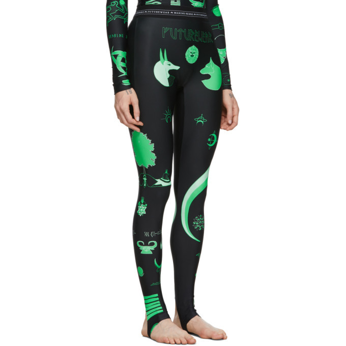 Marine Serre Black Jersey Leggings 