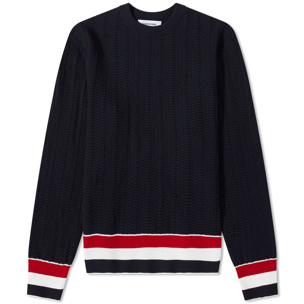 Thom Browne Rib Stripe Crew Knit Thom Browne