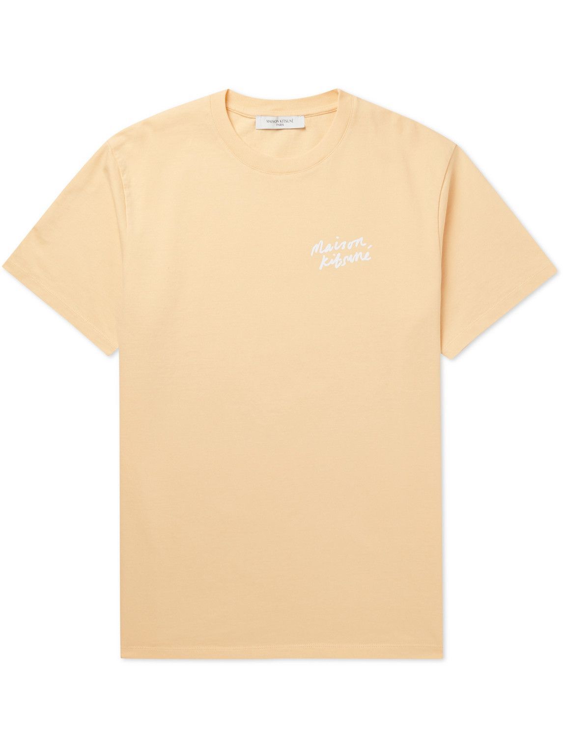 Maison Kitsuné - Logo-Print Cotton-Jersey T-Shirt - Yellow Maison Kitsune