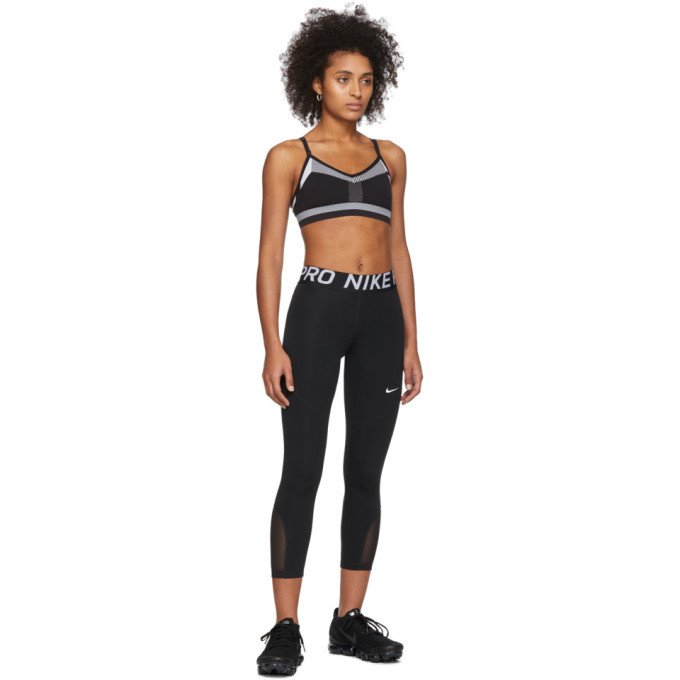 Nike Black and White Flyknit Indy Bra Nike