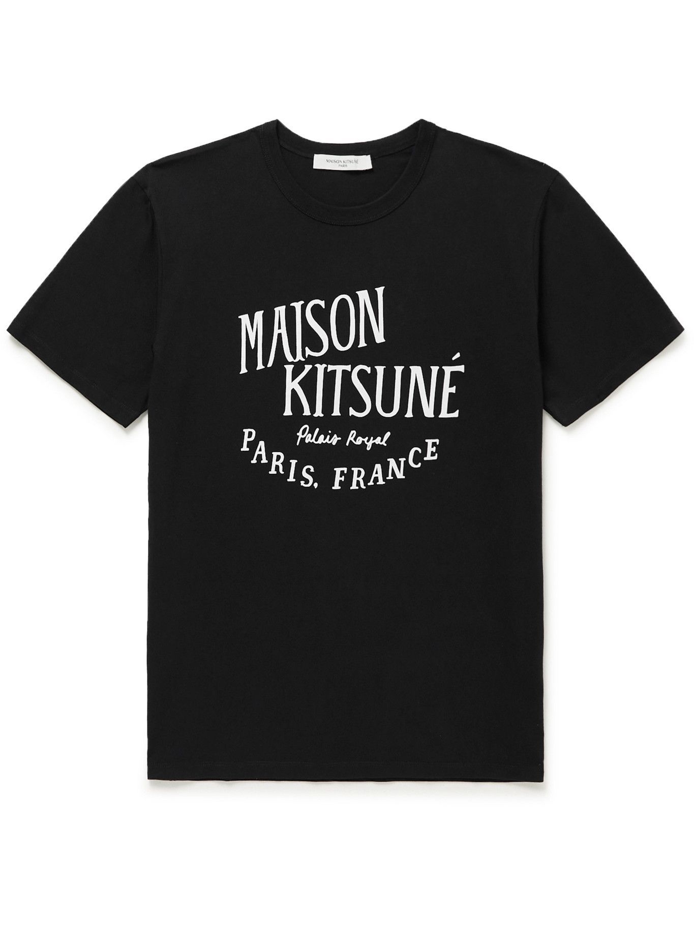 Maison Kitsuné - Printed Cotton-Jersey T-Shirt - Black Maison Kitsune