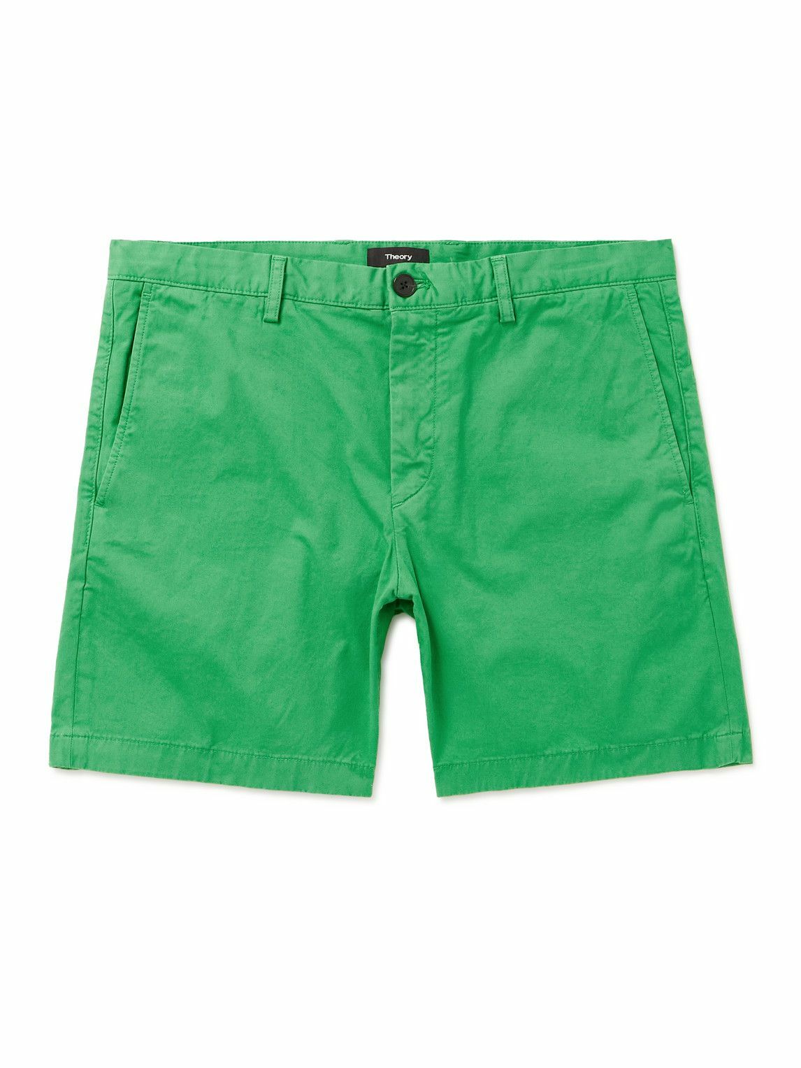 Theory Zaine StraightLeg StretchCotton Chino Shorts Green Theory