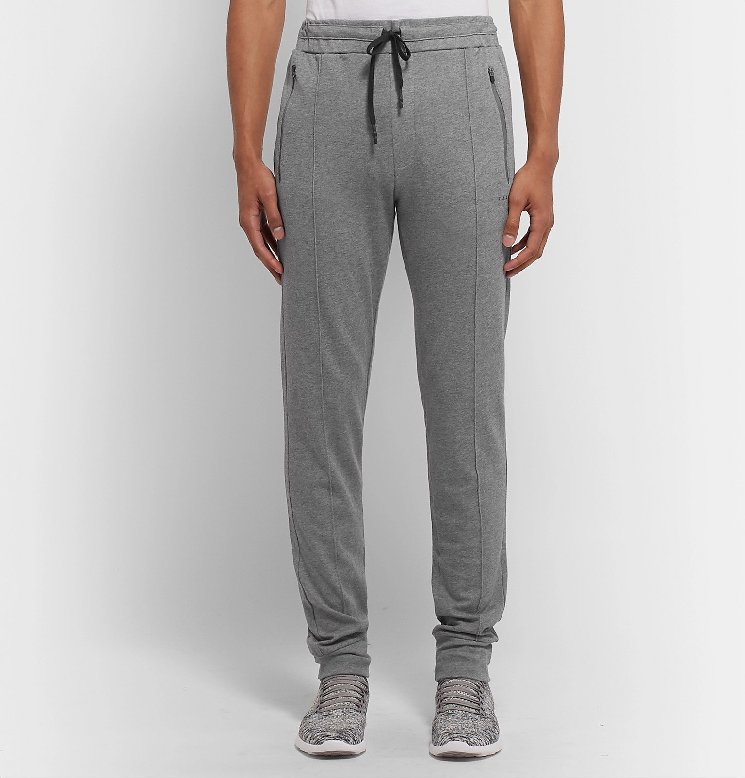 FALKE Ergonomic Sport System - Tapered Cotton-Blend Jersey Sweatpants ...