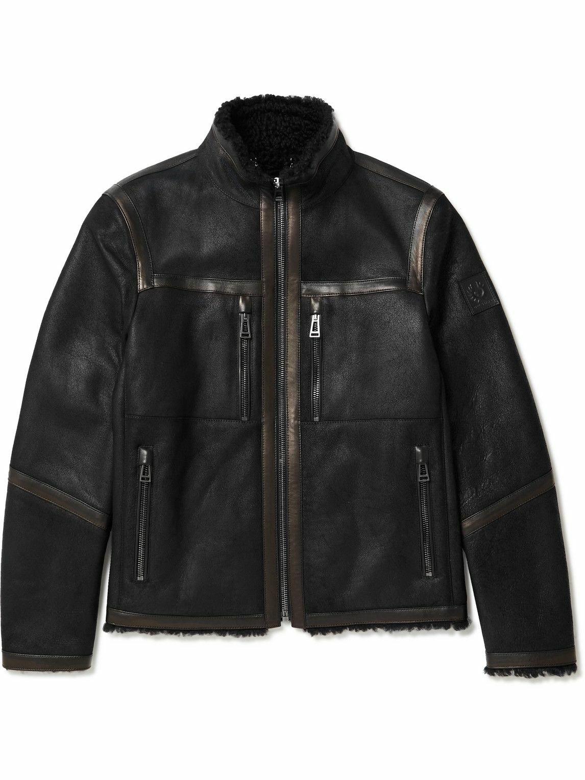 Belstaff - Tundra Shearling-Trimmed Leather Jacket - Black Belstaff