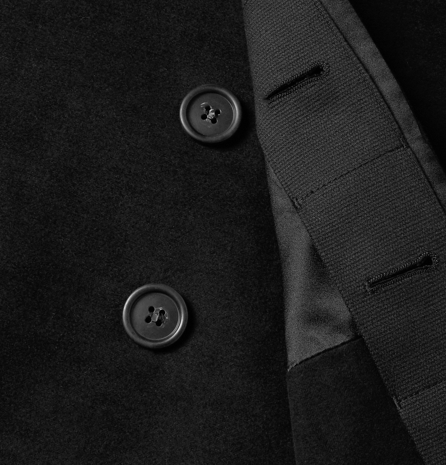 Helmut Lang - Silk-Trimmed Cotton-Moleskin Overcoat - Black Helmut Lang