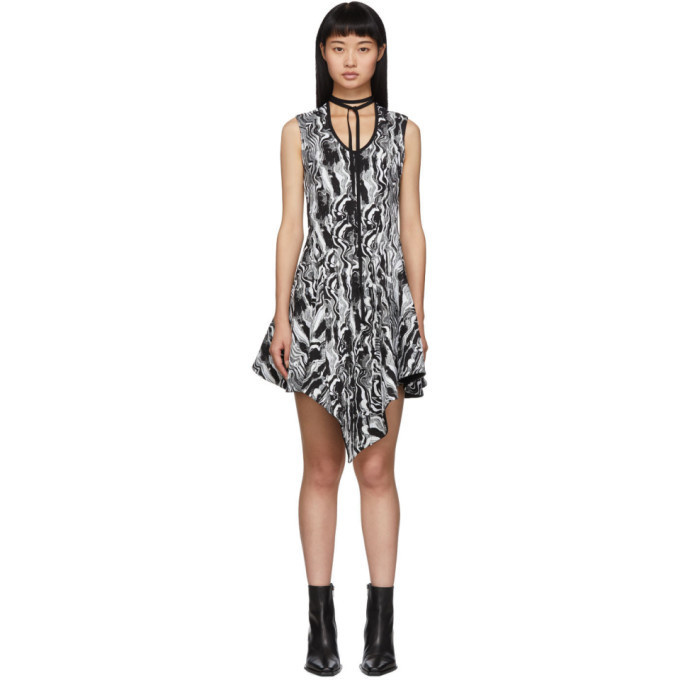 Mugler Black and White Tapestry ALine Dress Mugler