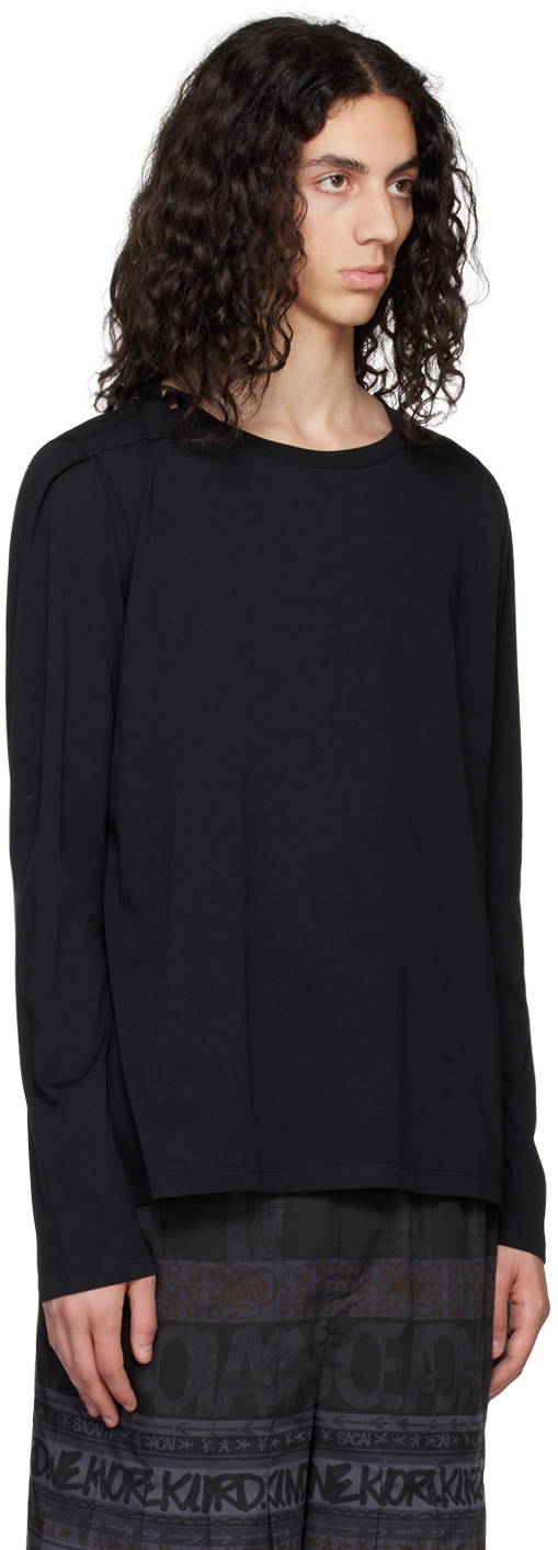 Marina Yee Black Deconstructed Long Sleeve T-Shirt