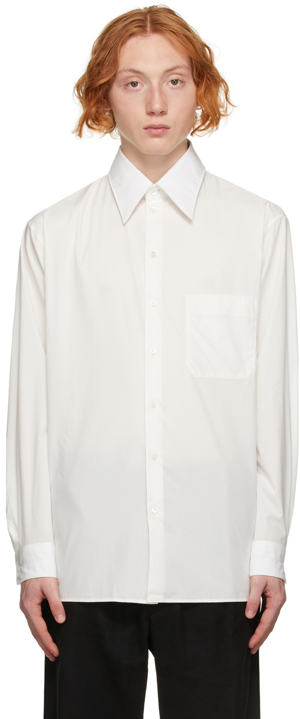 Lemaire White Poplin Straight Collar 