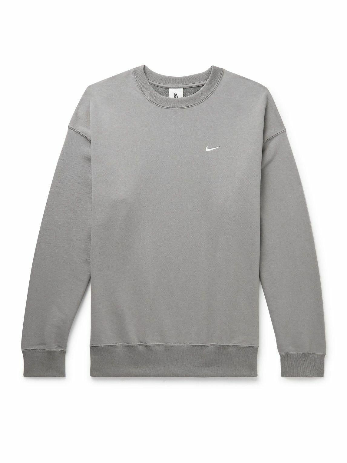 Nike - Solo Swoosh Cotton-Blend Jersey Sweatshirt - Gray Nike