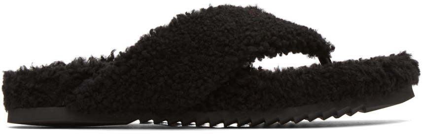 Photo: Burberry Black Shearling Furnival Sandals