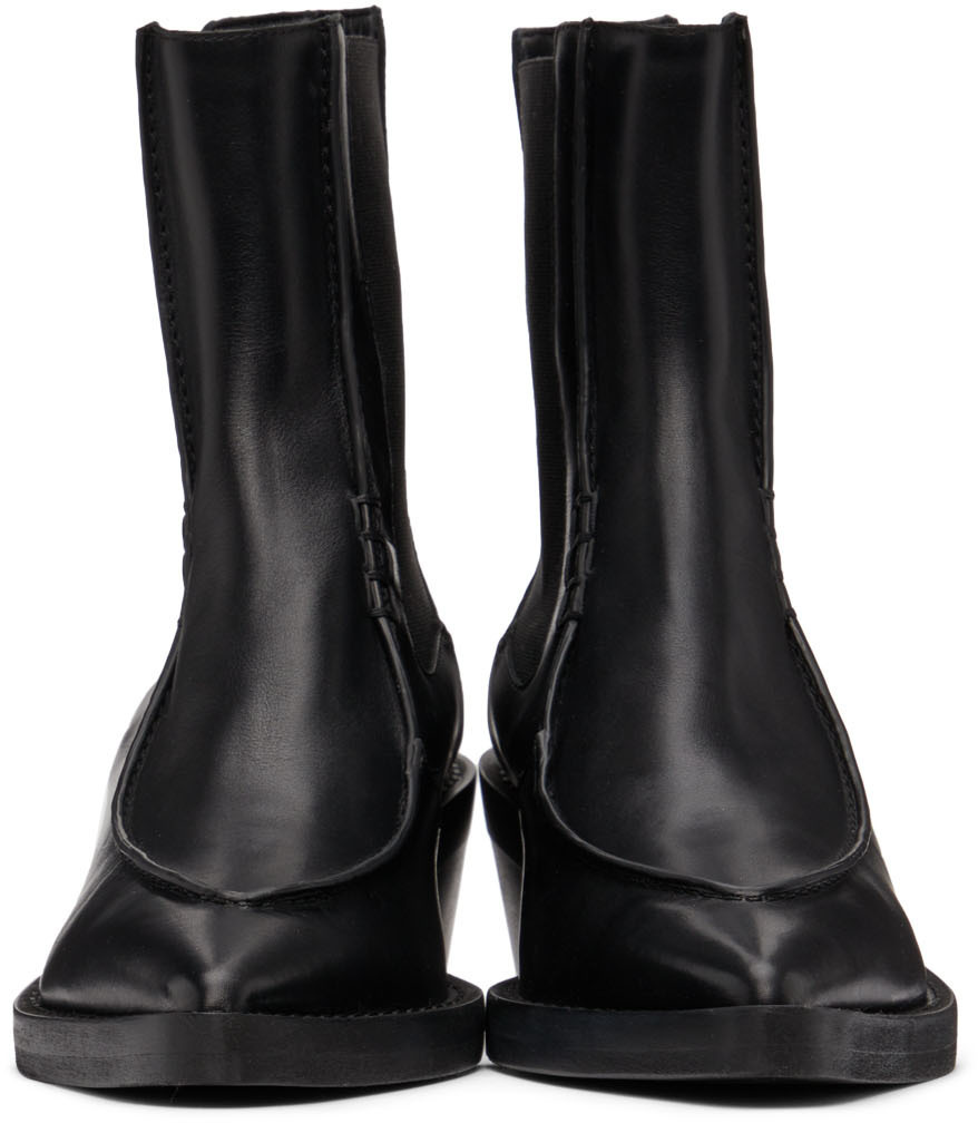 Khaite Black Leather Charleston Boots Khaite